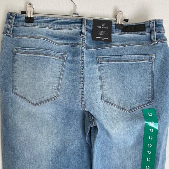 Kenneth‎ Cole sz 12 blue distressed denim jeans NWT - Picture 6 of 11